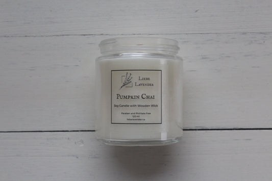 Soy Candle - Wooden Wick - Small Glass Jar (120ml)
