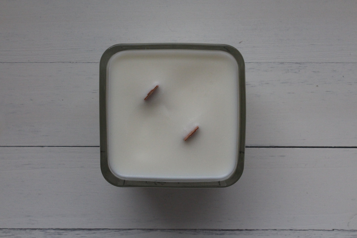 Soy Candle - Wooden Wick - Square Glass Container - 500ml (16oz)